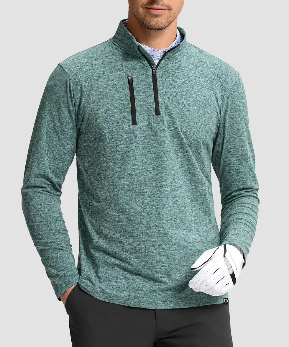 Quarter Zip Golf Pullover With Chest Pocket