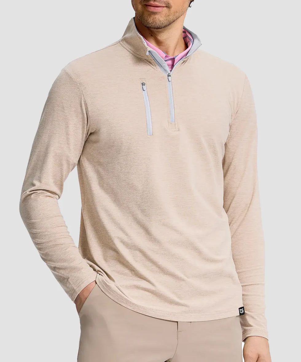 Quarter Zip Golf Pullover With Chest Pocket