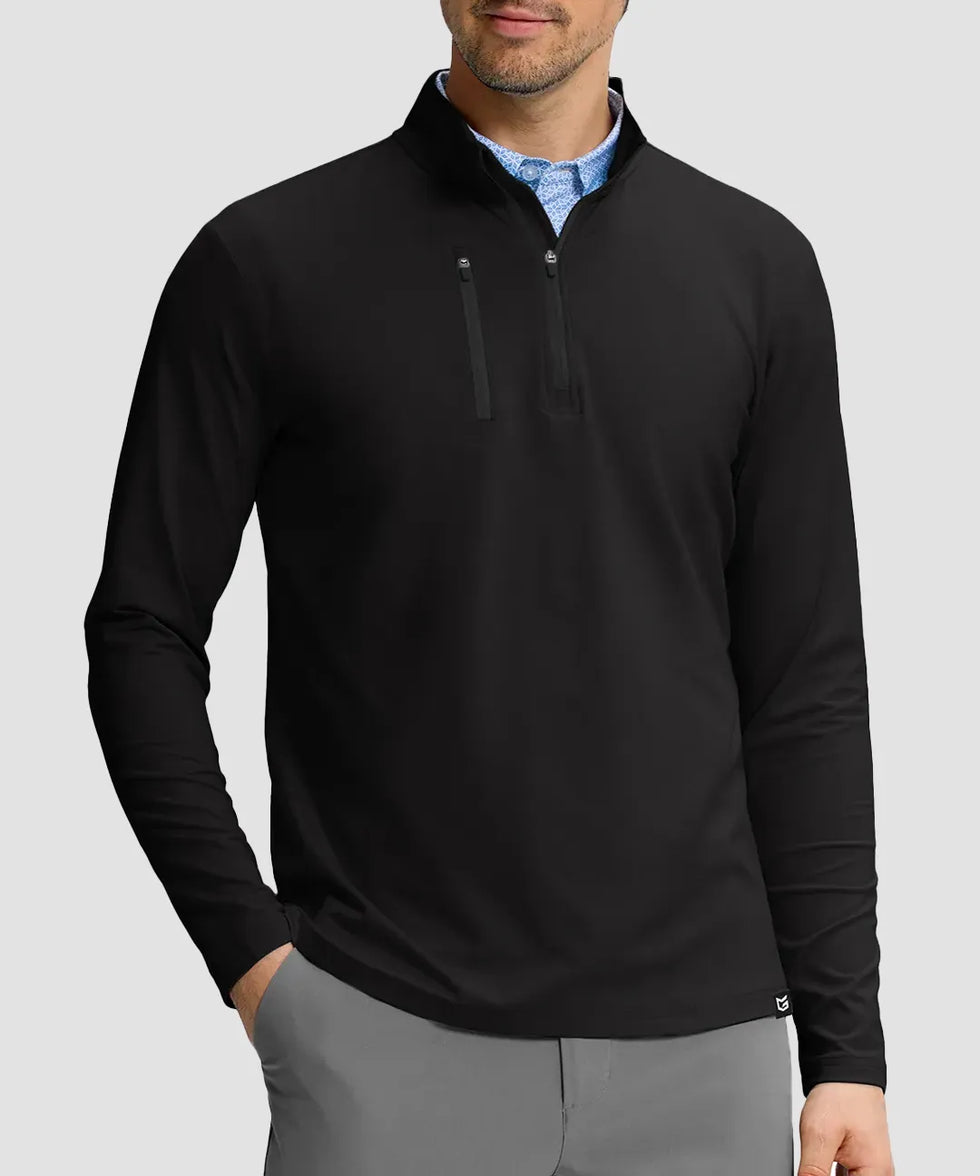 Quarter Zip Golf Pullover With Chest Pocket