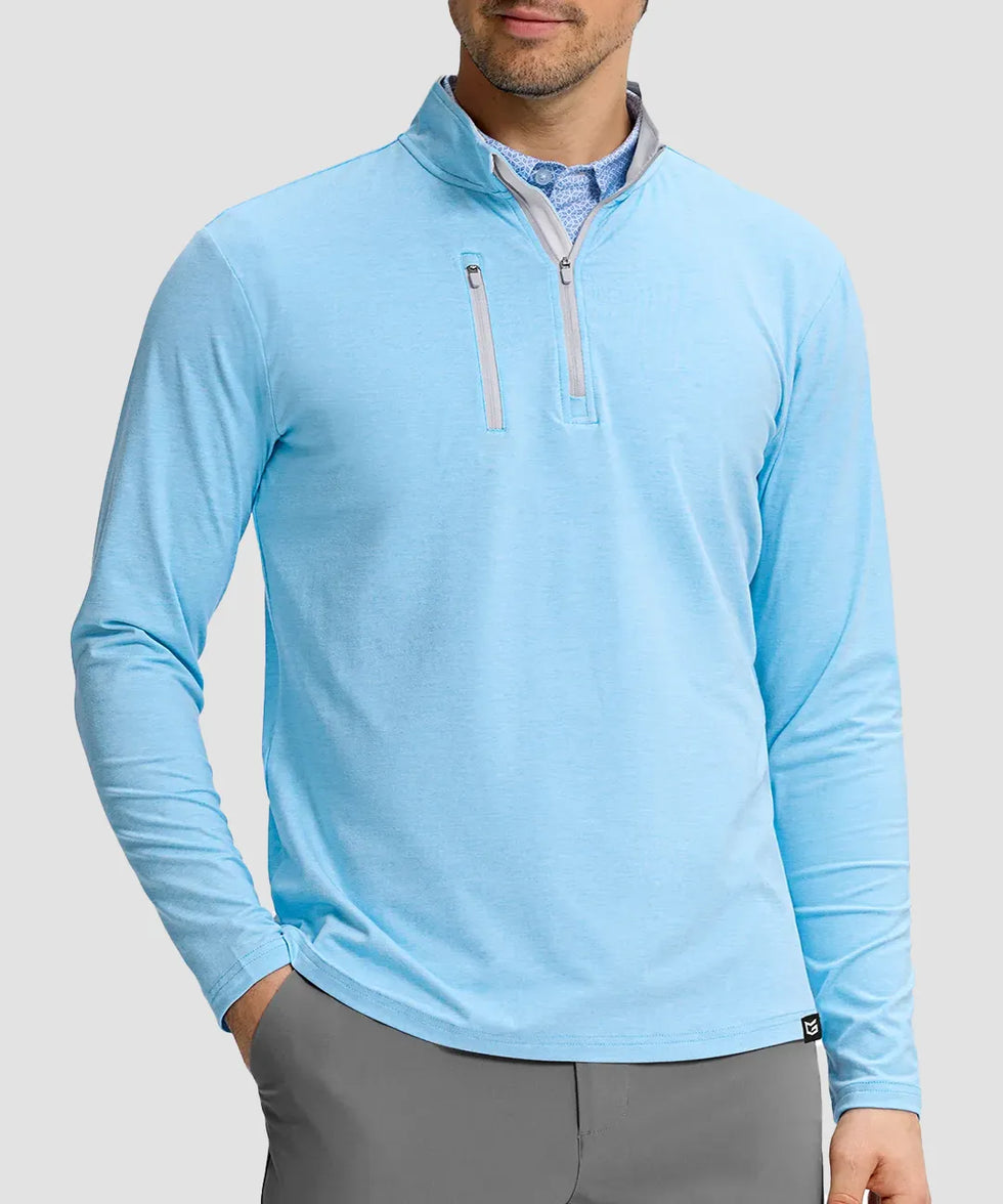 Quarter Zip Golf Pullover With Chest Pocket