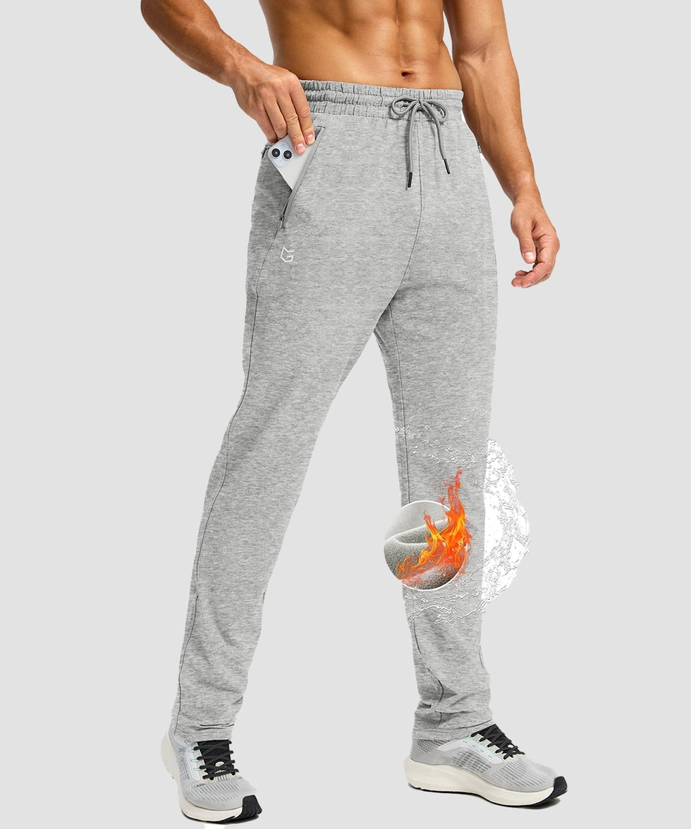 Fleece-Lined Zip Pockets Stretch Tapered Pants
