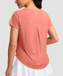Cross-over Pleated Short Sleeve