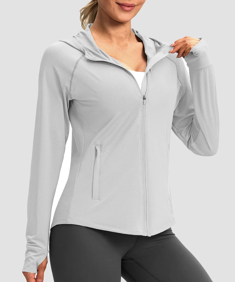 UV Protection Zip Up Hooded Jacket