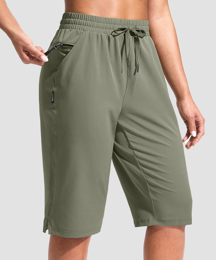 UV Protection Zip Pocket Knee Shorts 13''