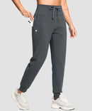 Slim Fit Zip Pockets Thermal Joggers