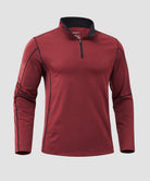Contrast Color Quarter-Zip Fleece Pullover