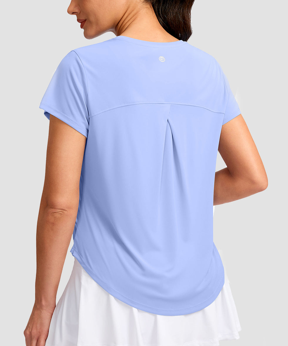 Cross-over Pleated Short Sleeve