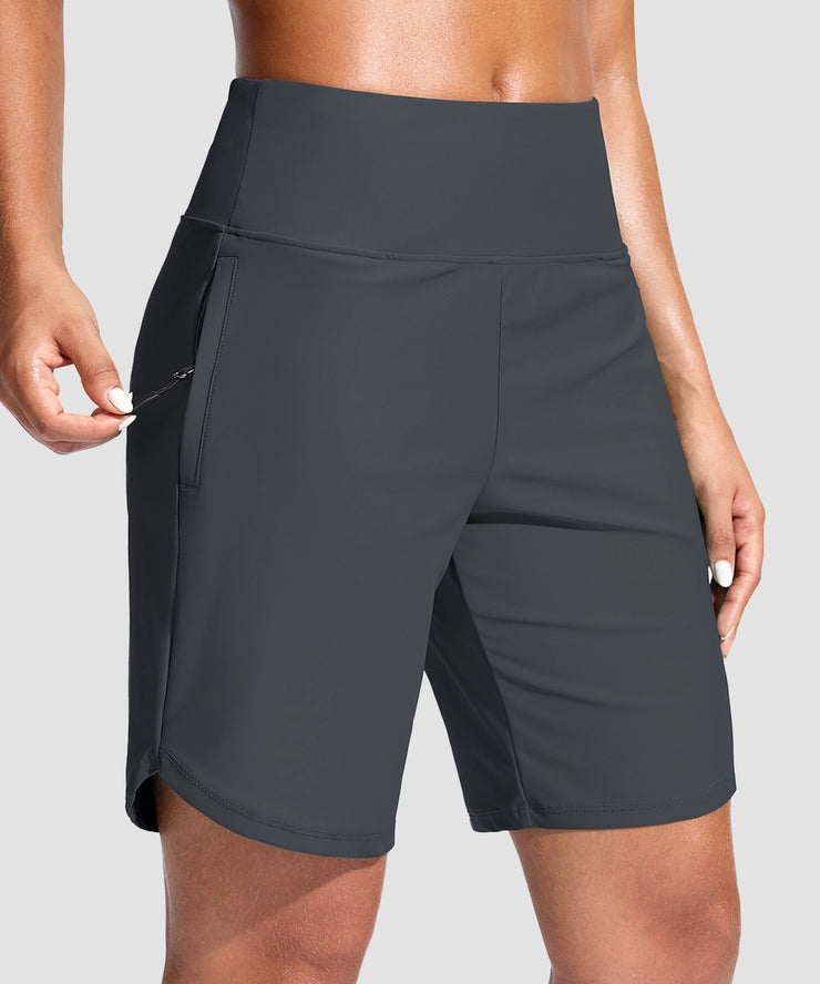 Zip Pockets Lined Board Shorts 9''