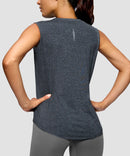 Reflective Back Curved Hem Tank