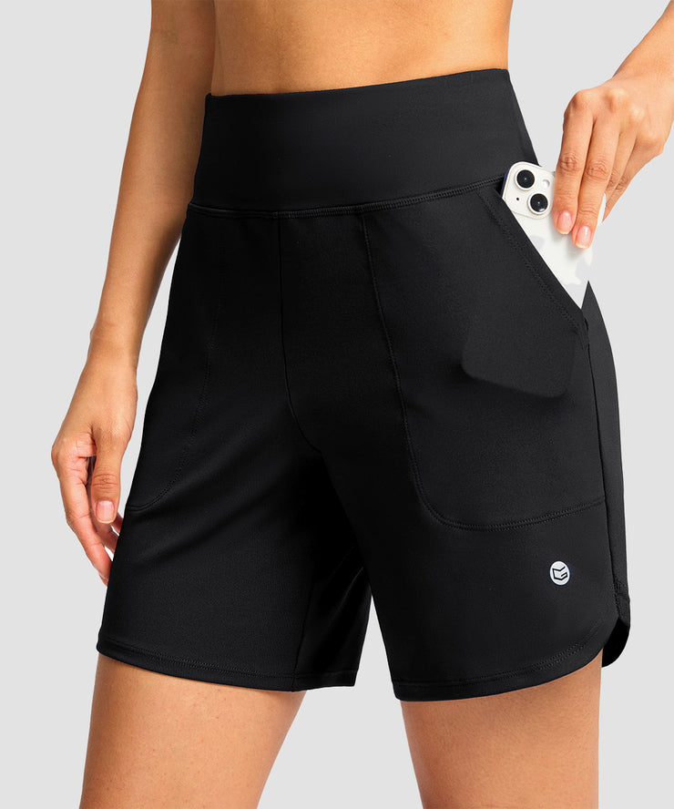 High Rise Pull-on Shorts 6''