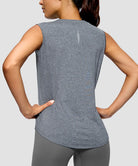Reflective Back Curved Hem Tank