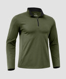 Contrast Color Quarter-Zip Fleece Pullover