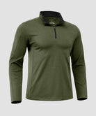 Contrast Color Quarter-Zip Fleece Pullover