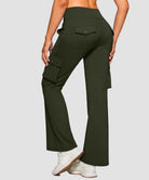 High Waist 6 Pockets Cargo Flare Leggings