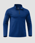 Contrast Color Quarter-Zip Fleece Pullover