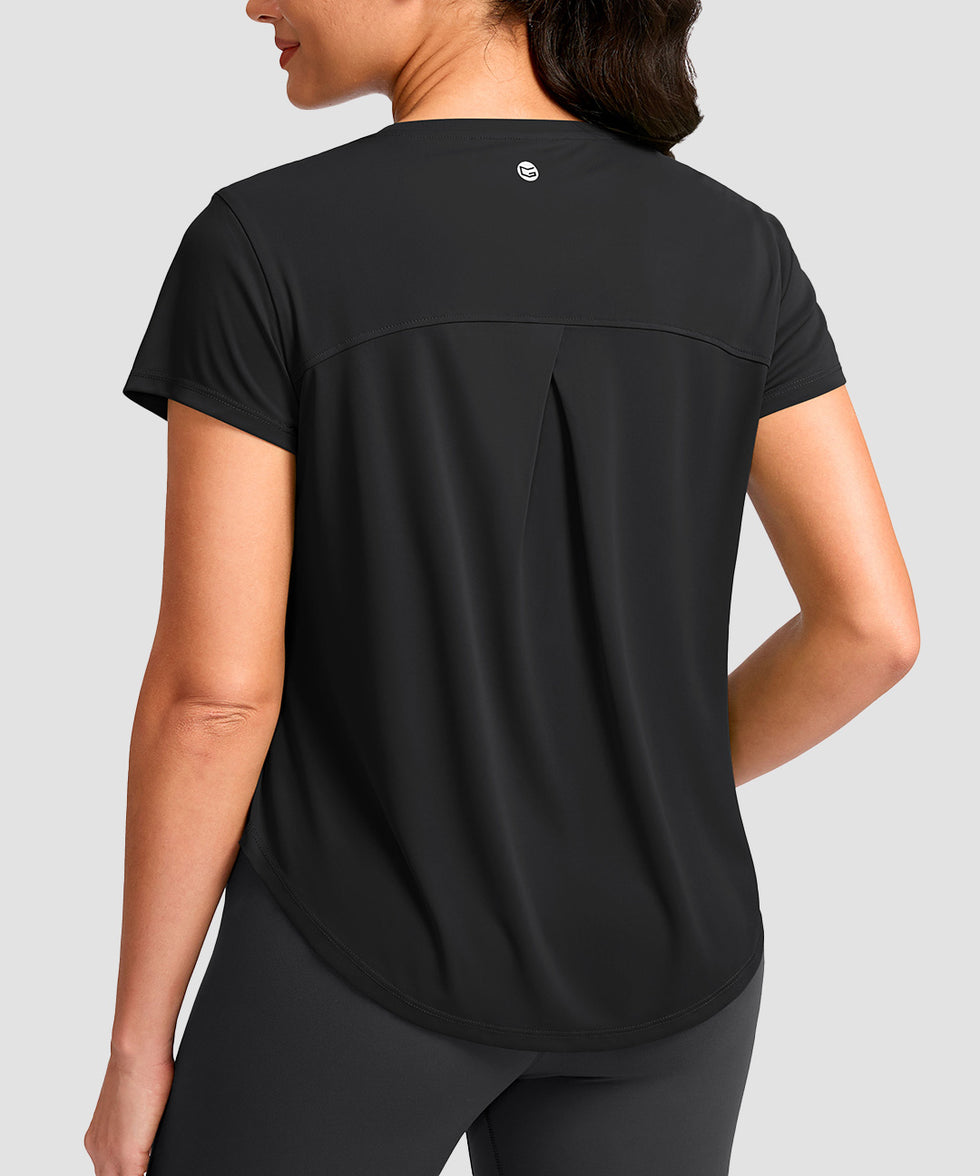 Cross-over Pleated Short Sleeve