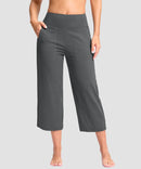 High Waist Wide Leg Capri