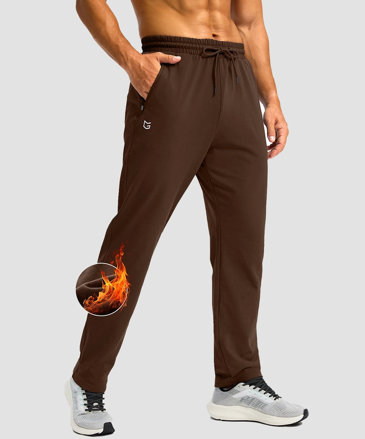 Fleece-Lined Zip Pockets Stretch Tapered Pants