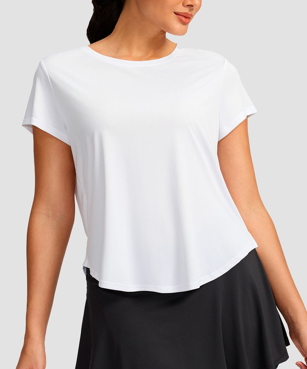 Cross-over Pleated Short Sleeve