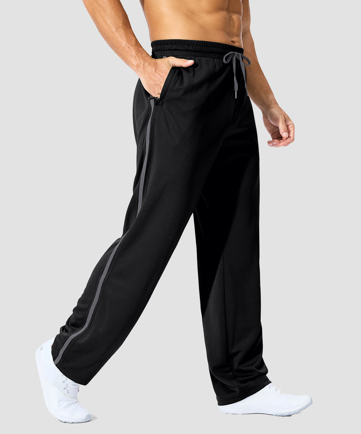 Contrast Drawstring Zip Pockets Sweatpants