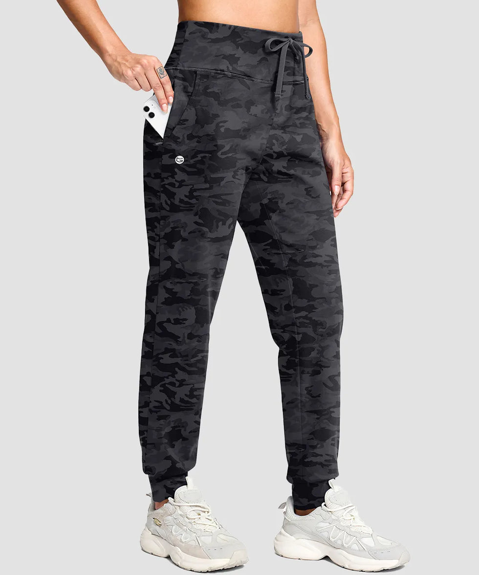 Slim Fit Zip Pockets Thermal Joggers