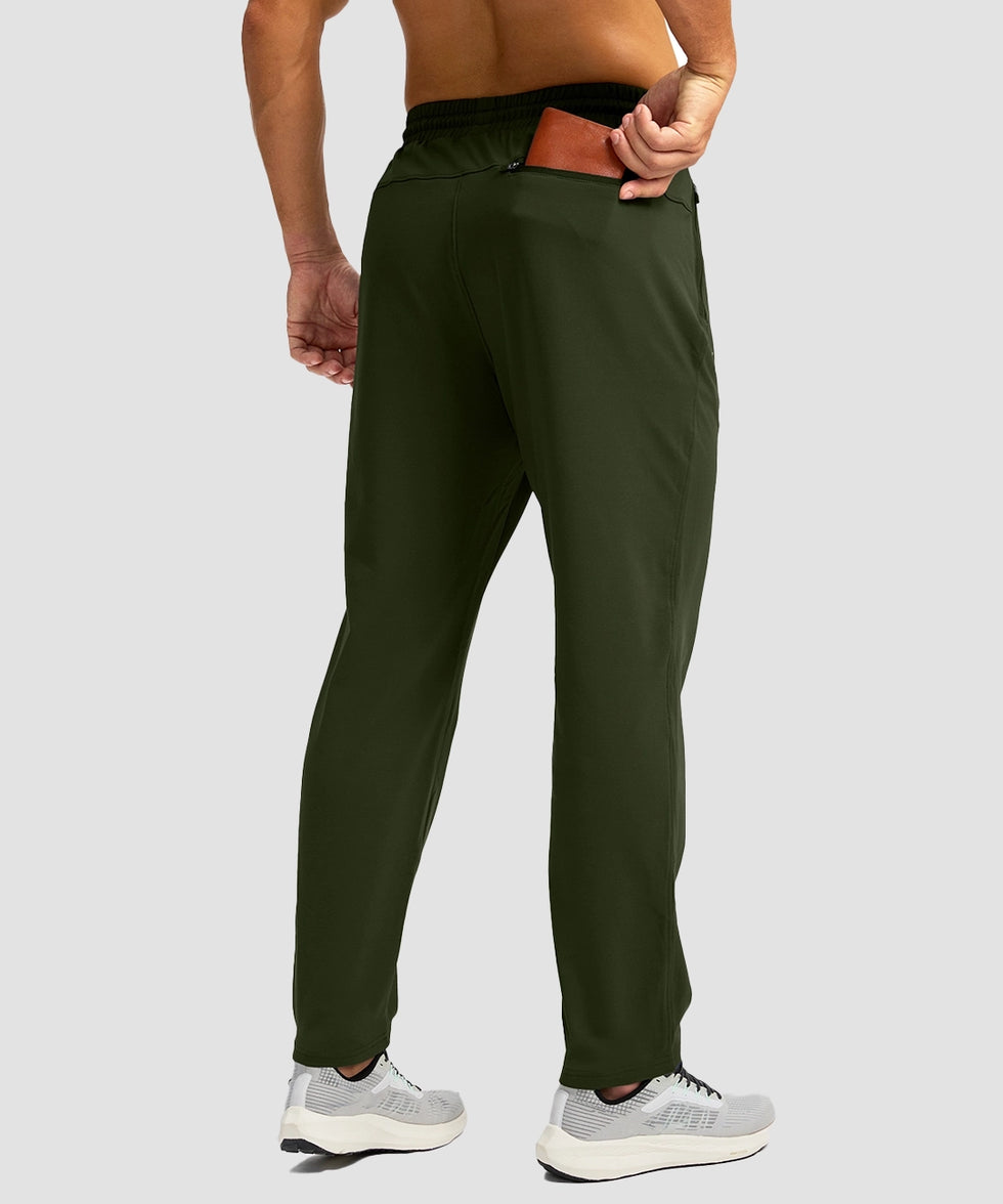 Fleece-Lined Zip Pockets Stretch Tapered Pants
