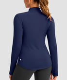 Mock Neck Zip Pockets Fleece Long Sleeve