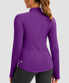 Mock Neck Zip Pockets Fleece Long Sleeve