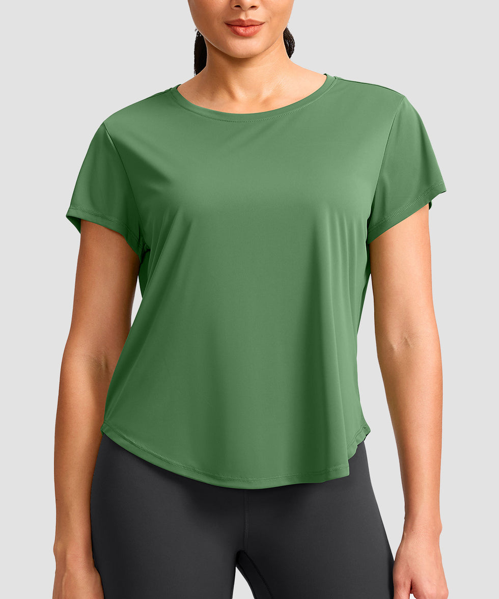 Cross-over Pleated Short Sleeve