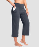 High Waist Wide Leg Capri