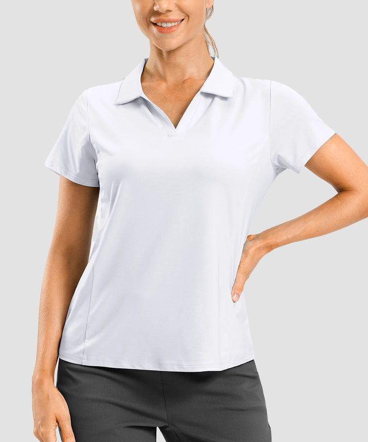 V Neck Sun Protection Dry Fit  Polo