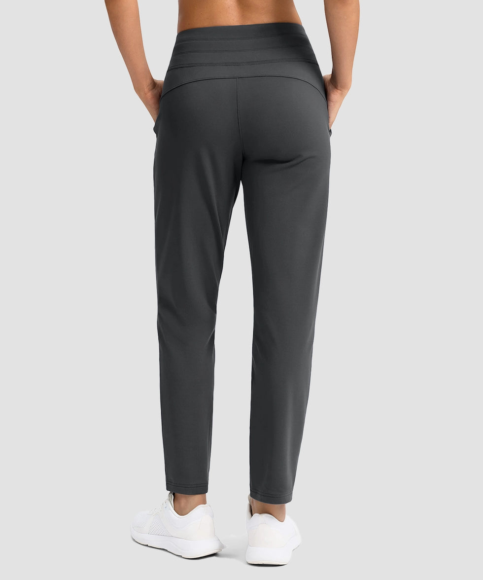 Mid-Rise Fleece Straight Pants 27.5''/29''