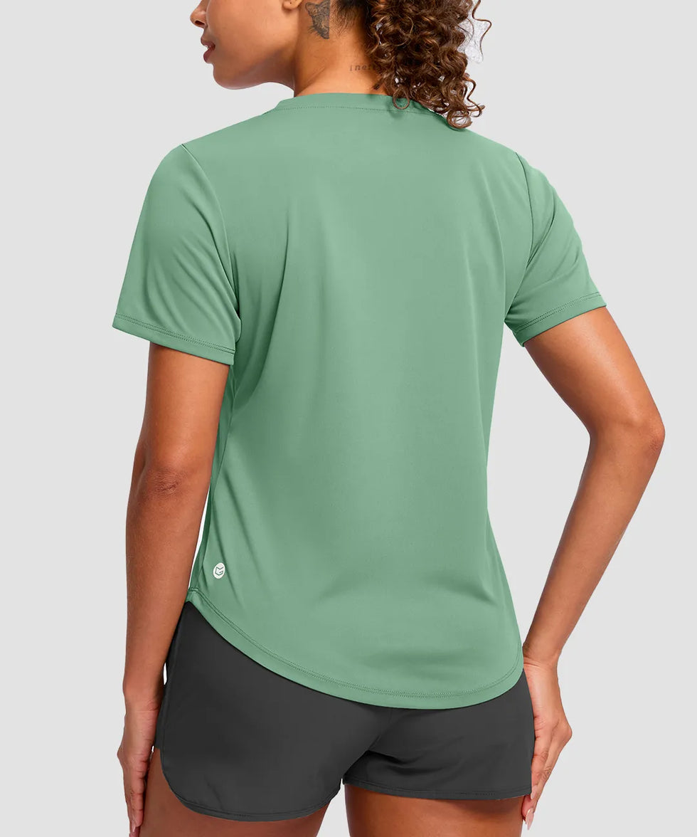 UV Protection V Neck Short Sleeve