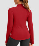 Mock Neck Zip Pockets Fleece Long Sleeve