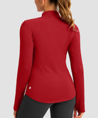 Mock Neck Zip Pockets Fleece Long Sleeve