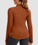 Mock Neck Zip Pockets Fleece Long Sleeve