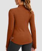 Mock Neck Zip Pockets Fleece Long Sleeve