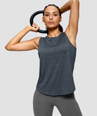 Reflective Back Curved Hem Tank