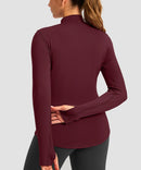 Mock Neck Zip Pockets Fleece Long Sleeve