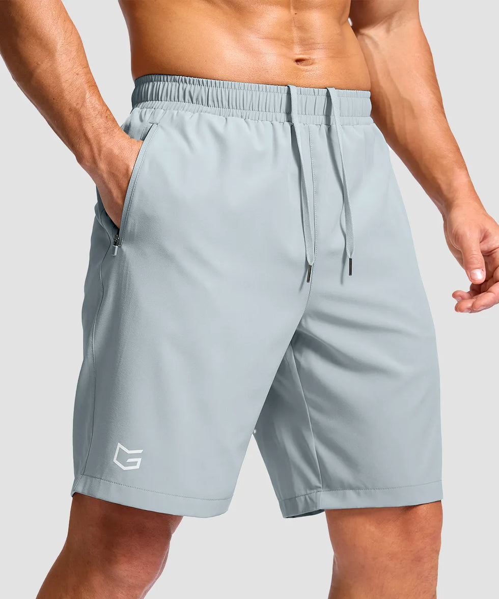 Elastic Waist Zipper Pockets Shorts 5''/7''/9''