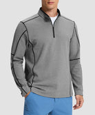 Contrast Color Quarter-Zip Fleece Pullover