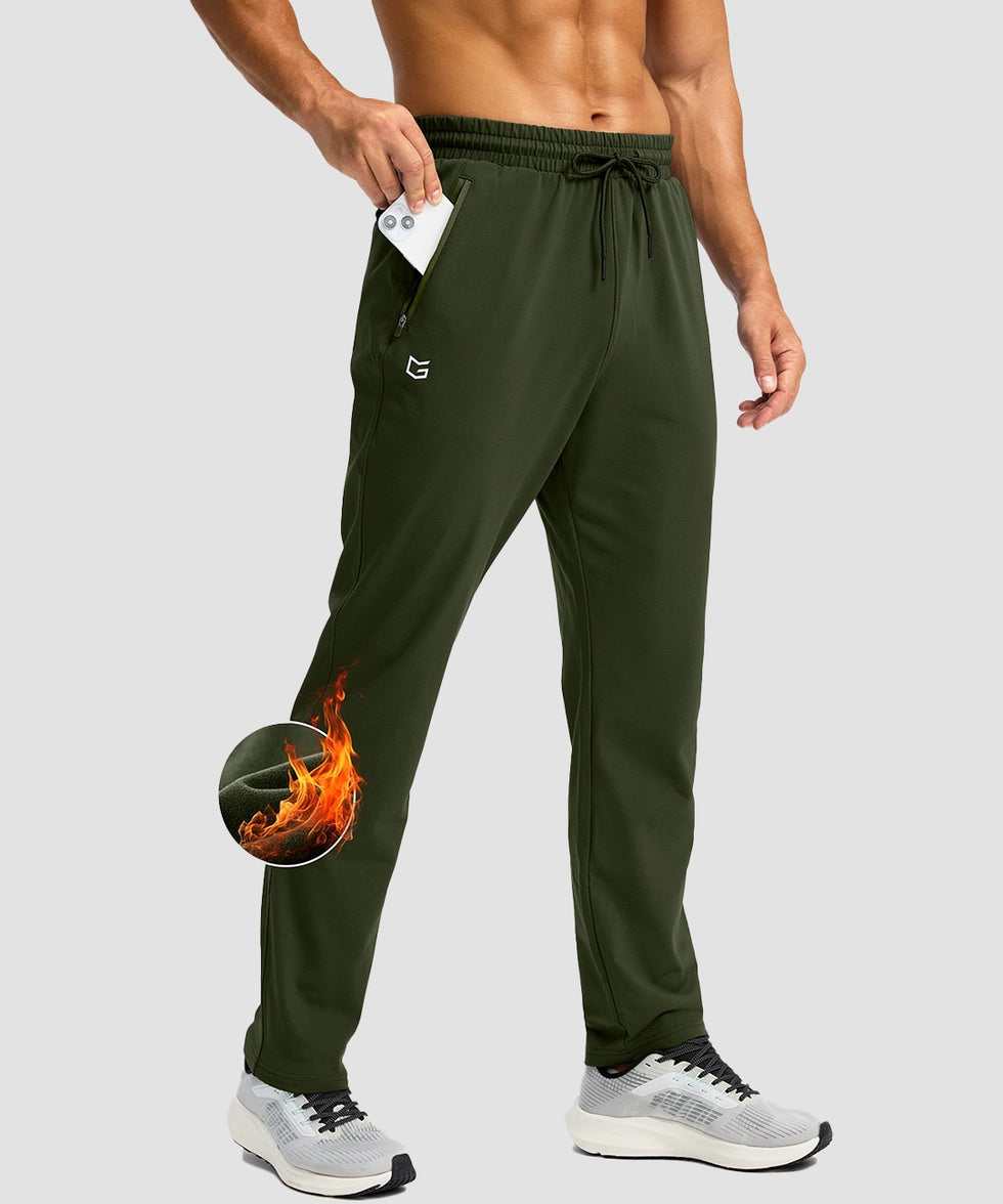 Fleece-Lined Zip Pockets Stretch Tapered Pants