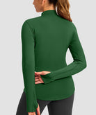 Mock Neck Zip Pockets Fleece Long Sleeve
