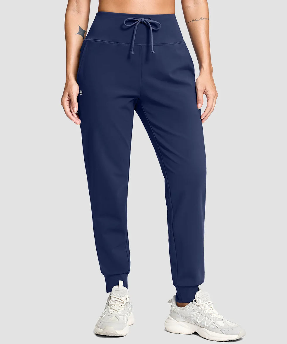 Slim Fit Zip Pockets Thermal Joggers