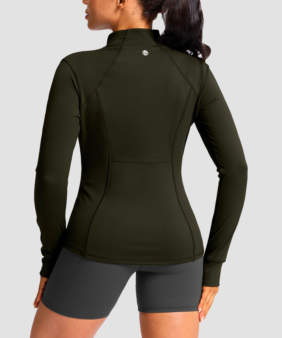 Zip-Up Slim Fit Hip Length Jacket