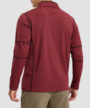 Contrast Color Quarter-Zip Fleece Pullover