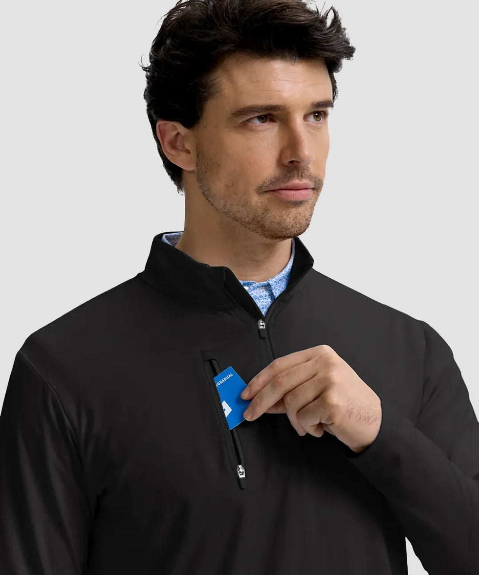 Quarter Zip Golf Pullover With Chest Pocket