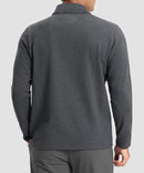 Contrast Color Quarter-Zip Fleece Pullover