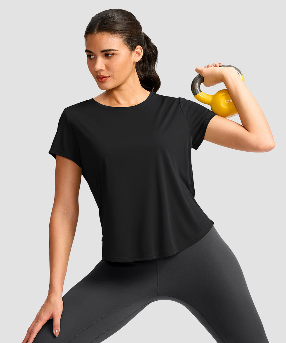 Cross-over Pleated Short Sleeve