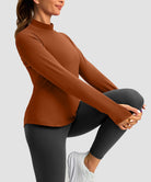 Mock Neck Zip Pockets Fleece Long Sleeve
